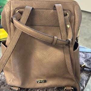 Jessica Simpson paisley embossed studded backpack